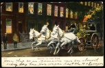1908 USA Postcard. Firemen, Firefighters, Horses, Fire Truck. New York Jan.14.1908.  (T43002) - Firemen