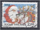 FINLAND 1990 Christmas -  2m. Father Christmas And Reindeer FU - Gebraucht