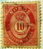 Norway 1893 Posthorn And Crown 10ore - Used - Gebraucht