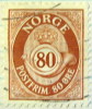 Norway 1893 Posthorn And Crown 80ore - Used - Oblitérés