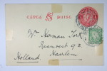 Ireland : Upgrated Postcard 1925-31, Michel P2 With Additional Stamp, Used In 1938 To Haarlem Holland - Ganzsachen