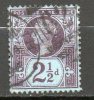 GRANDE-BRETAGNE 2 1/2 P Violet Bleu 1887-1900 N°95 - Used Stamps