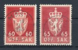 ★★ LOT  NORWAY ( 2 STAMPS ) OFFICIALS STAMPS   ★★  MOSS 1965-68 LUX CANCELS ★★ - Service