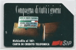 SCHEDA TELEFONICA  -  SIP  Da  £. 5.000  -  Validità  Anno  1995  -  Carta Di Credito Telefonica. - Opérateurs Télécom