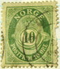 Norway 1893 Posthorn And Crown 10ore - Used - Usati