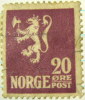 Norway 1926 Heraldic Lion 20ore - Used - Gebruikt