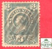 Canada  Newfoundland # 60 A Scott /Unisafe - O - 3 Cents - Queen Victoria - Dated 1890 / Reine Victoria - 1865-1902