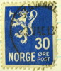 Norway 1926 Heraldic Lion 30ore - Used - Gebruikt