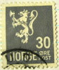 Norway 1937 Heraldic Lion 30ore - Used - Gebruikt