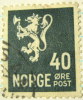 Norway 1926 Heraldic Lion 40ore - Used - Oblitérés
