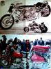 2 Kleine Poster Mit Den Bildern Von Dragaster-Kawasaki Und Harley Davidson - Von Ca. 1982 - Motorräder