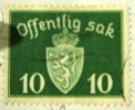 Norway 1937 Official Stamp 10ore - Used - Oblitérés