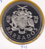 @Y@  Barbados  2 Dollar  1974  Proof   Pp    (743) - Barbados