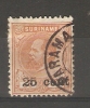 SURINAM - 1900 SURCHARGES 25c On 50c BROWN USED SG 84 - Suriname ... - 1975
