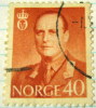 Norway 1958 King Olav V 40ore - Used - Gebruikt