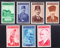 T)1939,TURKEY,PARCIAL SET,DEATH OF KEMAL ATATURK ,FIRST ANNIVERSARY,SCN 833-837,839,840,MLH,CV 16.- - Ongebruikt