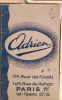 Petit Calepin/Confection/Chemis Ier / Chapelier/ ADRIEN/Paris/vers 1930-1940          VP289 - Unclassified