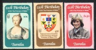 Tuvalu - 1982 - 21e Ann De Lady Diana - 3v Neufs ** // Mnh - Tuvalu