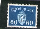 NORVEGE 1937-9 SERVICE * - Dienstmarken