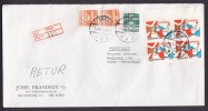 Denmark JOHS. FRANDSEN, FORD Auto Salesman Registered Einschreiben SORØ Label 1985 Cover 4-Block Youth Year - Storia Postale