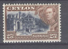 Ceylon - Ceylan  1938 -49    25c    Wmk Sideways    *  MVLH - Ceylan (...-1947)