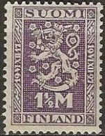 FINLAND 1927 LION 1½m. Mauve MNH - Neufs