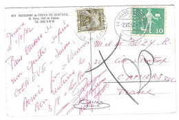 LE GRAND SACONNEX SUISSE POUR CAMIERS FRANCE 1962, TAXE A VOIR SUR CARTE DU RESTAURANT DU CREUX DE GENTHOD, A VOIR - Postage Due