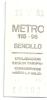 Antiguo Ticket De Metro España , Underground , Bahn Train - Europa