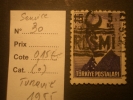 TURQUIE  Service  ( O )  De  1955   "   T.P De 1948  Surchargé  5krs    N° S  30   "      1  Val . - Official Stamps