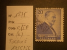 TURQUIE  ( O )  De  1955 / 1956   "   Série Courante  Kemal  ATARURK      N°   1275     "      1  Val . - Dienstzegels