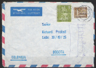 S455.-.GERMANY / ALEMANIA .-. BERLIN - MI # 153 - 1 MARK  ON COVER BERLIN 1959 TO BOGOTA- COLOMBIA. DAMAGED ON BACK - Lettres & Documents