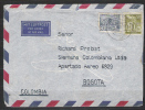 S454.-. GERMANY / ALEMANIA .-. BERLIN - MI # 150 - CIRCULATED COVER BERLIN 1957 TO BOGOTA- COLOMBIA. ARRIVAL CACHET - Covers & Documents