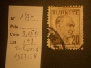 TURQUIE  ( O )  De  1957 / 1958   "   Série Courante  Kemal  ATARURK      N°   1397     "      1  Val . - Francobolli Di Servizio