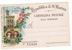 SAINT-MARIN ENTIER POSTAL Carte Numérotée Tirage Limité De 1894 RARE !!! - Postwaardestukken