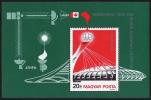 Magyar Posta Hungary 1976 Olympic Games Montreal XXI Olimpia Jatekok Stadium Flag Sports MNH Michel 3132 Bl.119A Sc C365 - Ungebraucht