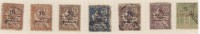 French Morocco Used 1914, 7 Stamps, (10c Opt., Variety? ), (20c & 35c MH No Gum) - Gebraucht