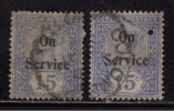 Ceylon Used 1899, Opt. ´On Service´, 15c Blue Shade Variety, ( 1 Item Pin Hole), - Ceylan (...-1947)