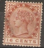 MAURITIUS - 1891 VICTORIA 16c CHESTNUT FU (W/M CA)  SG 109 - Maurice (...-1967)