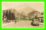 BANFF, ALBERTA - BANFF AVENUE FROM BRIDGE - ANIMATED WITH OLD CARS - BYRON HARMON, PHOTOS - WRITTEN - - Banff