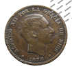 Espagne - 10 Centimos - 1878 -  Bronze - TB+ - Pays Bas Espagnols