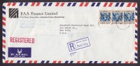 Hong Kong EAA FINANCE Ltd. Airmail Registered Recommandée Label HONG KONG 1884 Cover To USA (2 Scans) - Brieven En Documenten