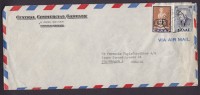 Greece CENTRAL COMMERCIAL COMPANY Airmail PIREUS 193? Cover To COPENHAGN Denmark Overprinted Stamp - Briefe U. Dokumente