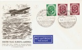 S-TR7 -ALLEMAGNE Entier Postal 25e Anniv. 1er VOL EUROPE-AMERIQUE Avec Cachet Illustré Avion Survolant L'Atlantique 1953 - Briefe U. Dokumente