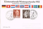 2733. Tarjeta GARMISCH PARTENKIRCHEN (alemania) 1955. Slalon. Ski - Storia Postale