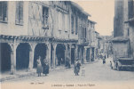 LEZAT  PLACE DE L'EGLISE ANIMEE  CIRCULEE EN 1938 - Lezat Sur Leze