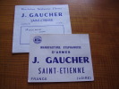 Chasse : Fusil : Cartes De La Manufacture Stéphanoise D´Armes J. Gaucher  à Saint Etienne - Jacht/vissen