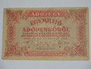 1 000 000  ( EGYMILLIO ) Adopengo - 25.5.1946 Hongrie. - Hongrie