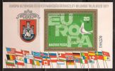 Magyar Posta Hungary 1977 Europa Europai Bird Flags Map Cartography Coat Of Arms Stamp SC C376 SG#MS3133 Michel BL126 - 1977