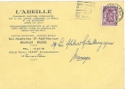 Carte Postale Avec Timbre - Circulé 11-12-1947 - L'Abeille Assurances - Tarjetas 1934-1951