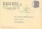 Carte Postale Avec Timbre - Circulé 07-04-1949 - Berger Outils, Wavre - Postkarten 1934-1951